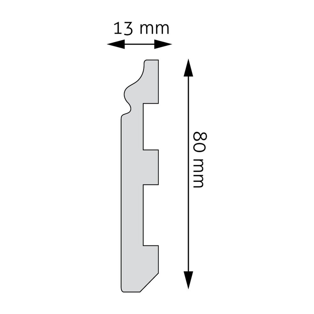 Sockelleiste 80 × 13 mm, silber (RAL 9006)