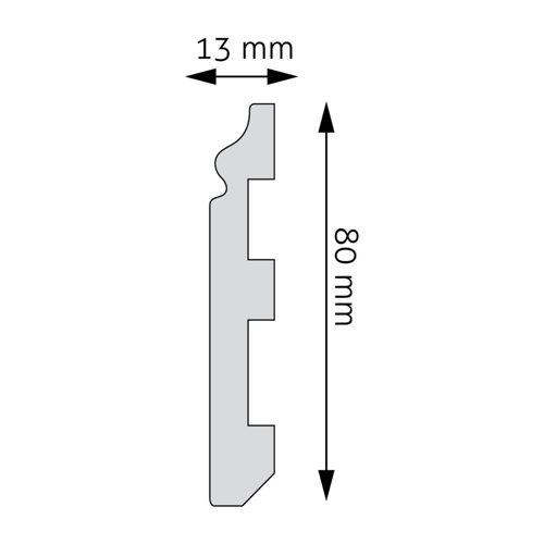 Sockelleiste 80 × 13 mm, silber (RAL 9006)
