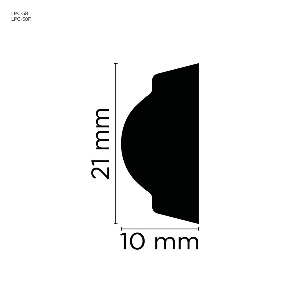 Dekorleiste 21 × 10 mm, flexibel