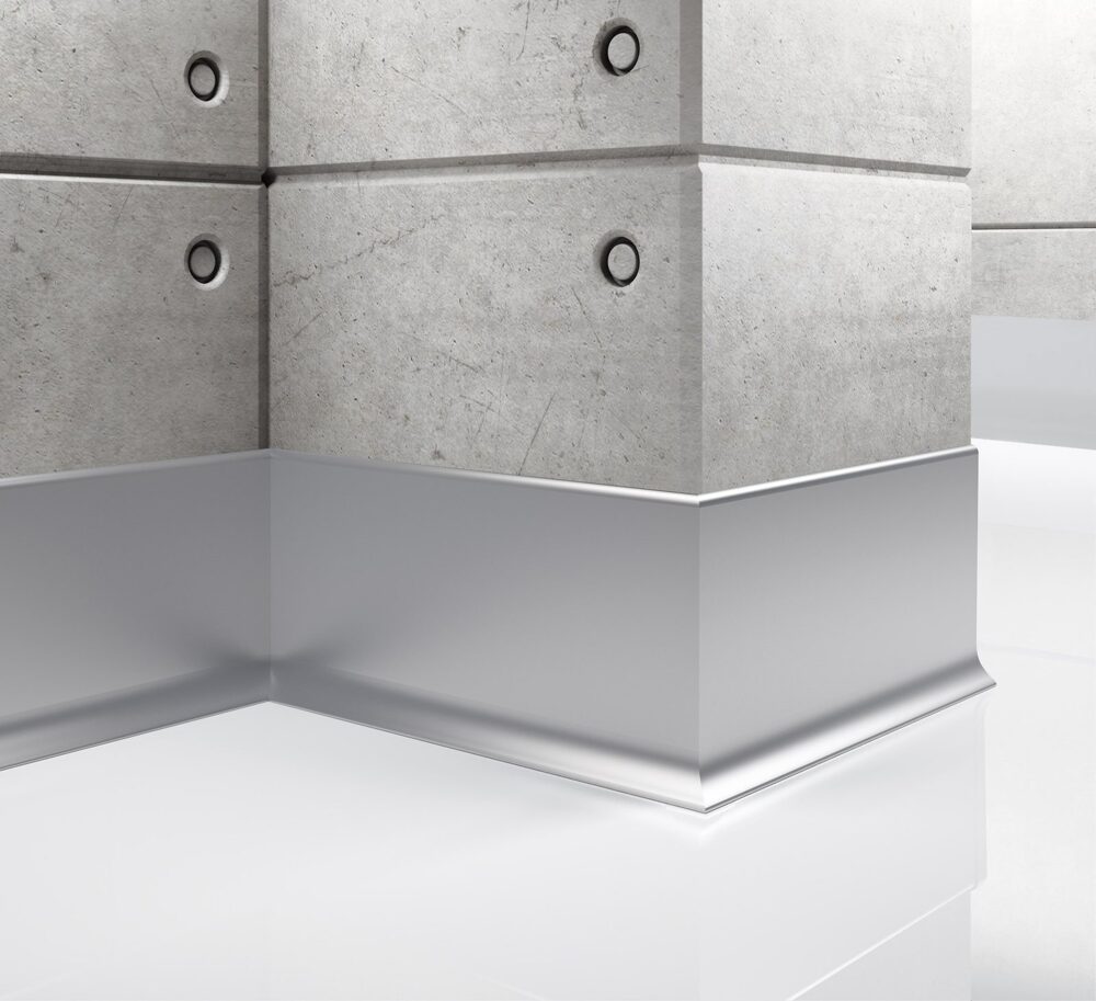 Aluminium-Sockelleiste 80 mm, silber eloxiert