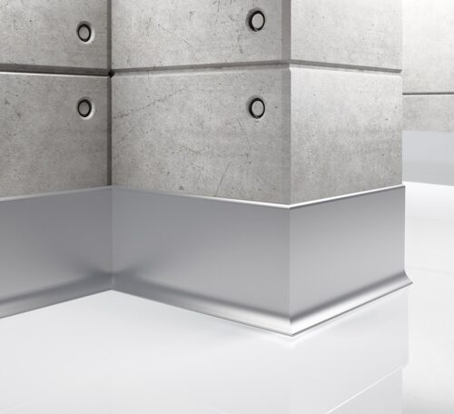 Aluminium-Sockelleiste 80 mm, silber eloxiert
