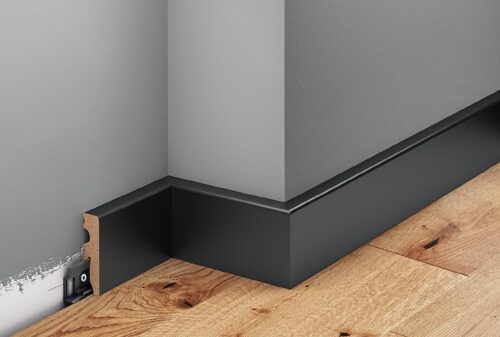 MDF-Sockelleiste 58 mm, weiß lackiert, halbmatt