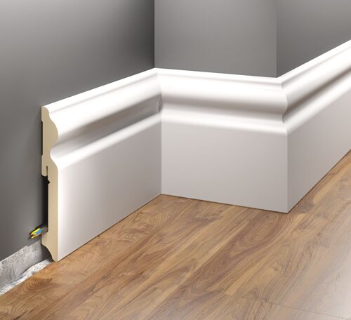 MDF-Sockelleiste 100 mm, weiß foliert