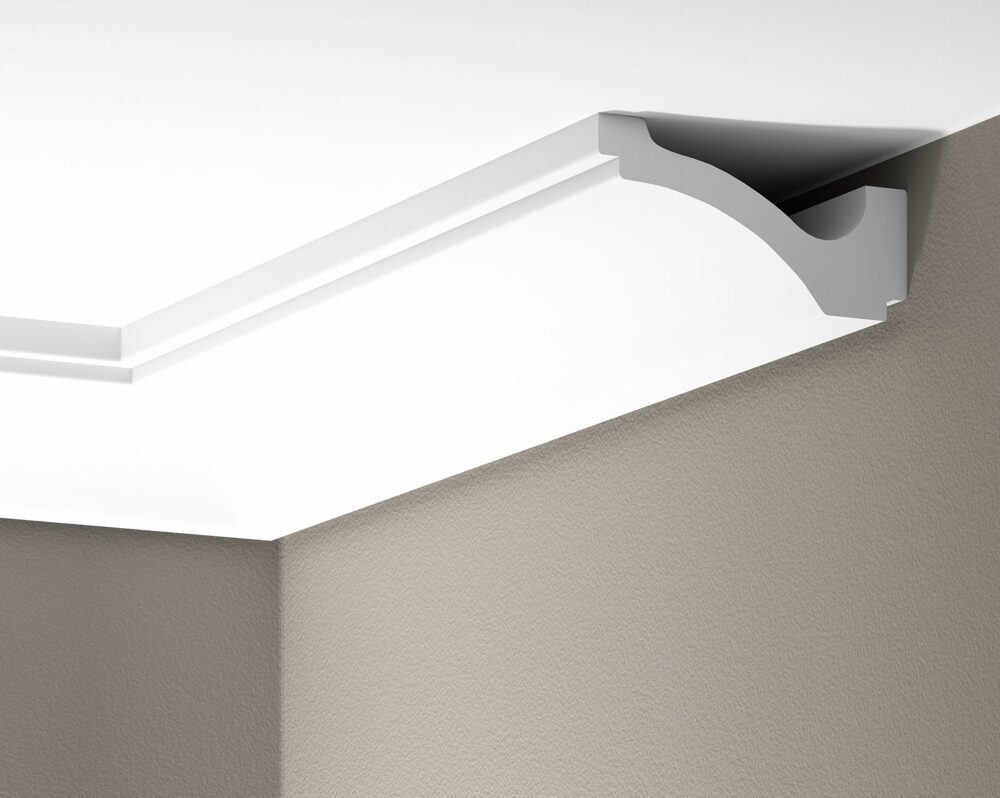 Deckenleiste glatt 80 × 150 mm