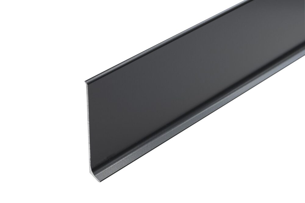 Aluminium-Sockelleiste 80 mm, schwarzgrau (RAL 7021)