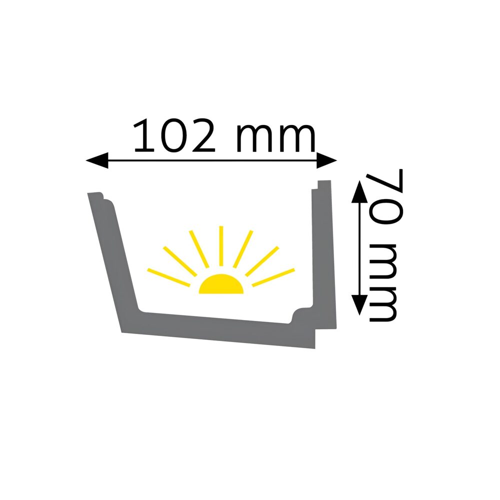 Lichtleiste für LED 70 × 102 mm