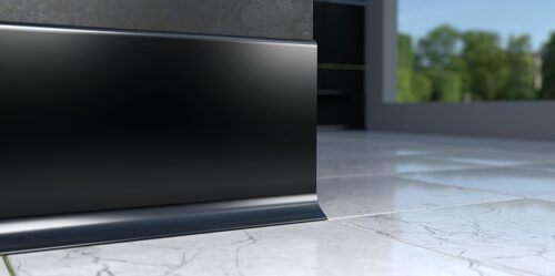 Aluminium-Sockelleiste 100 mm, schwarz (RAL 9005)