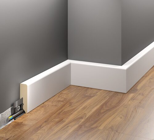 MDF-Sockelleiste 58 mm, weiß foliert
