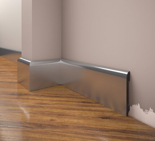 Sockelleiste 78 × 13 mm, Aluminium-Optik