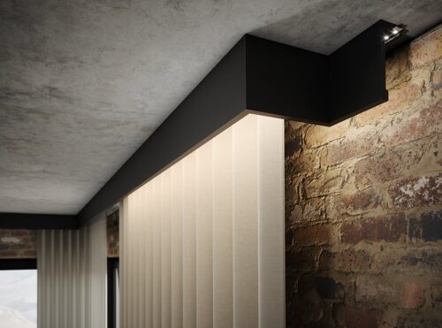 Gardinenblende 120 × 45 mm, 3,00 m, schwarz