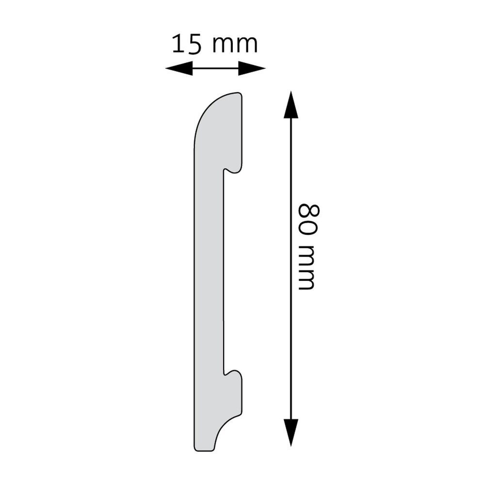 Sockelleiste 78 × 13 mm, silber (RAL 9006)