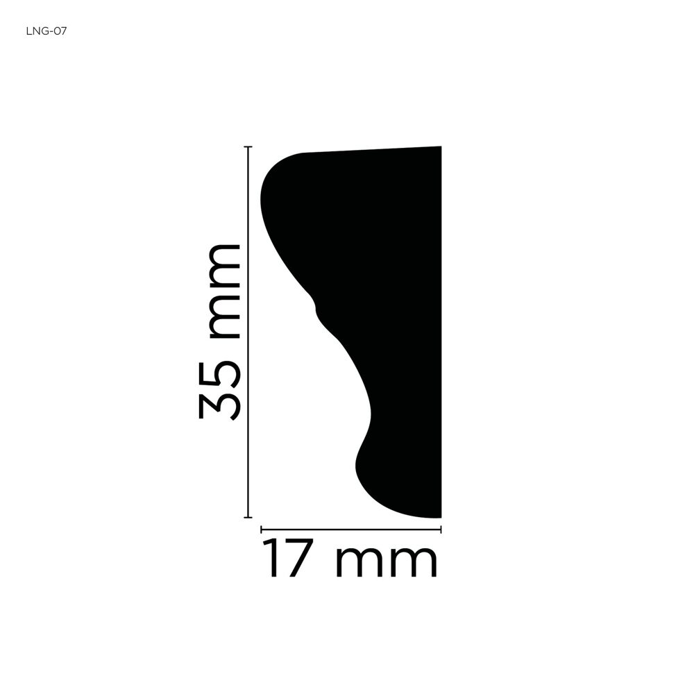 Wandleiste glatt 33 × 15 mm