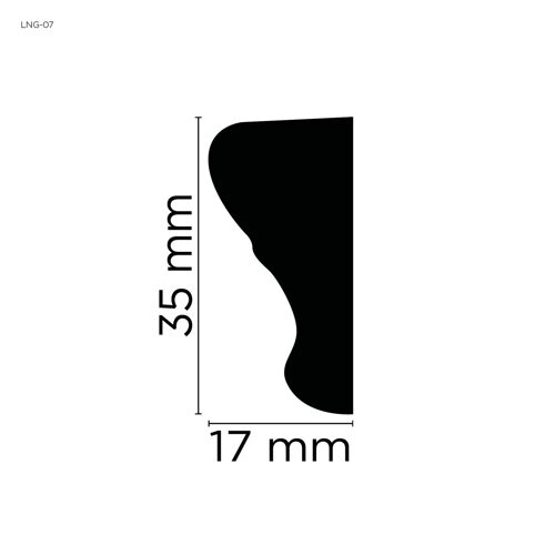 Wandleiste glatt 33 × 15 mm