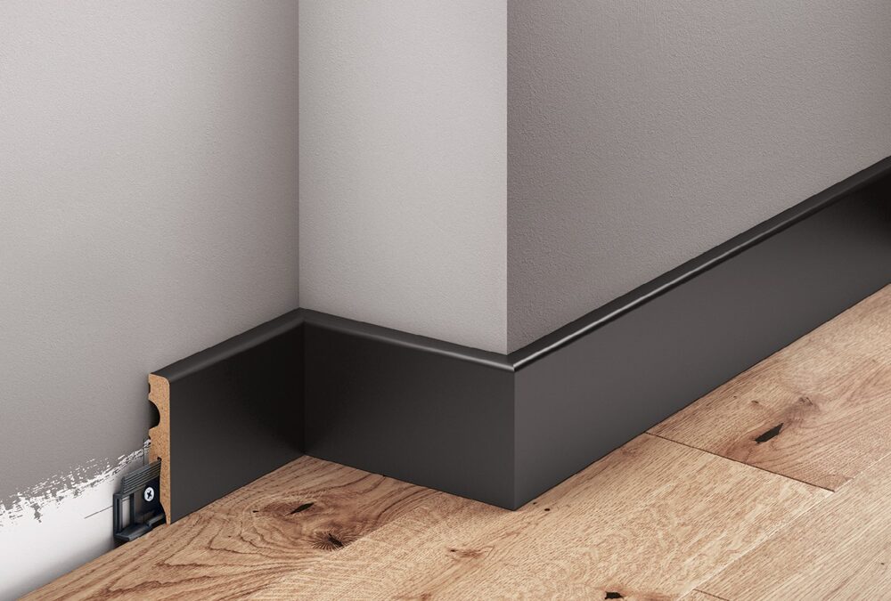MDF-Sockelleiste 60 mm, weiß lackiert, halbmatt