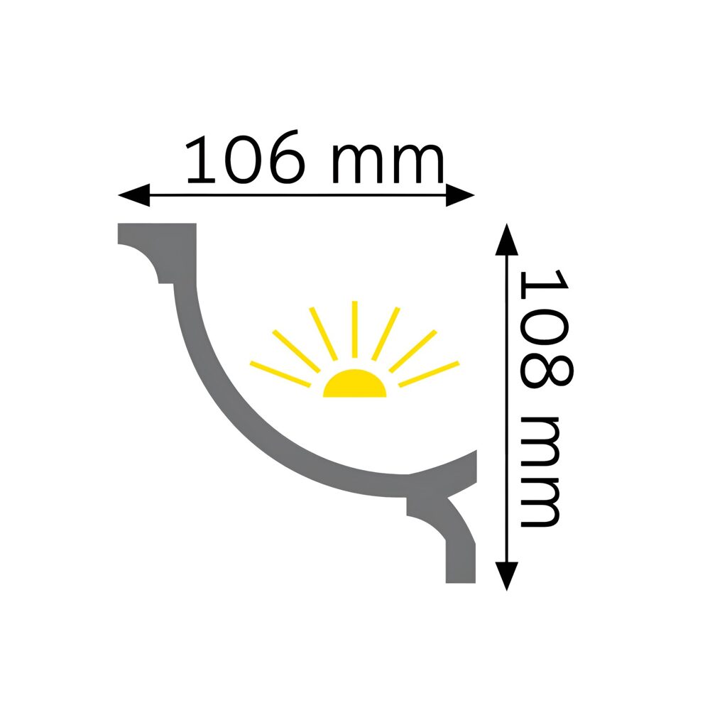 Lichtleiste für LED 108 × 106 mm