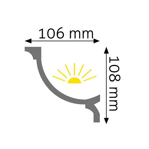 Lichtleiste für LED 108 × 106 mm