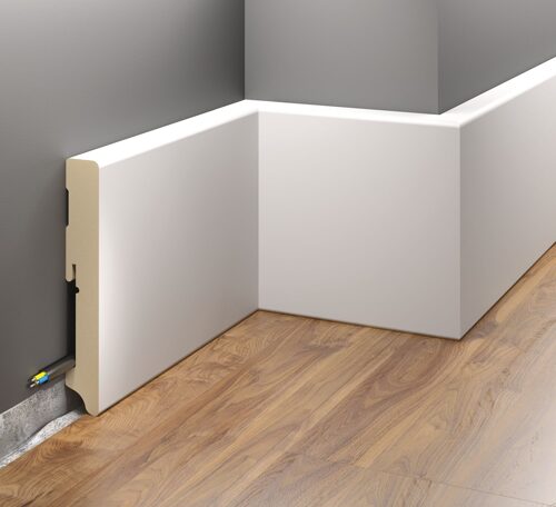 MDF-Sockelleiste 115 mm, weiß foliert